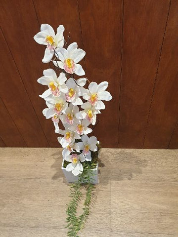 Artificial Cymbidium Orchid arrangement
